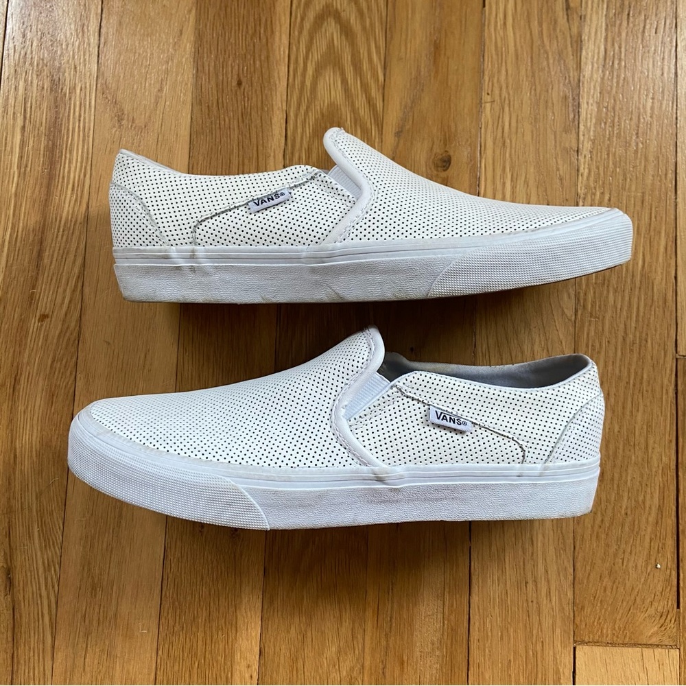 {Vans} White Asher Slip-On Sneaker - size 9 - Picture 3 of 5